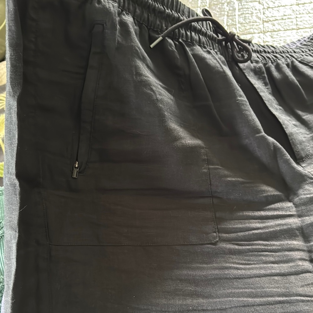 Athleta Black Wide Leg linen Pants